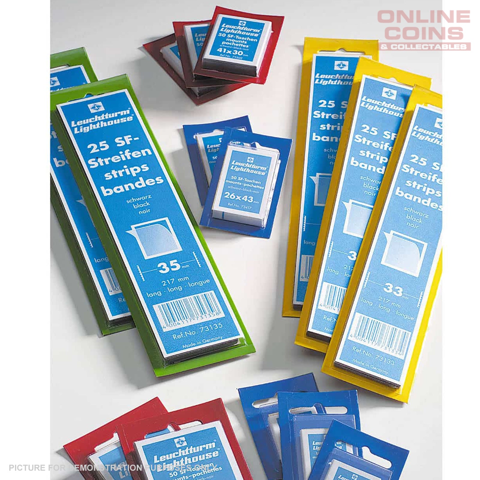 Lighthouse SF Block Mount Assortment - 9 Different Sizes - Black Backing Film